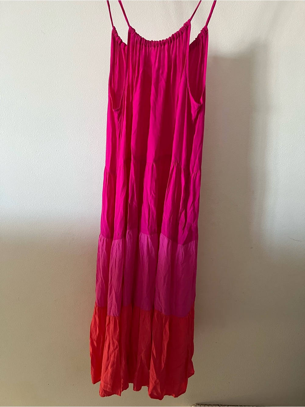 Tommy Bahama Colorblock Midi Tiered Dress in Pink Maui Size XL 16 / 18 - Picture 10 of 14